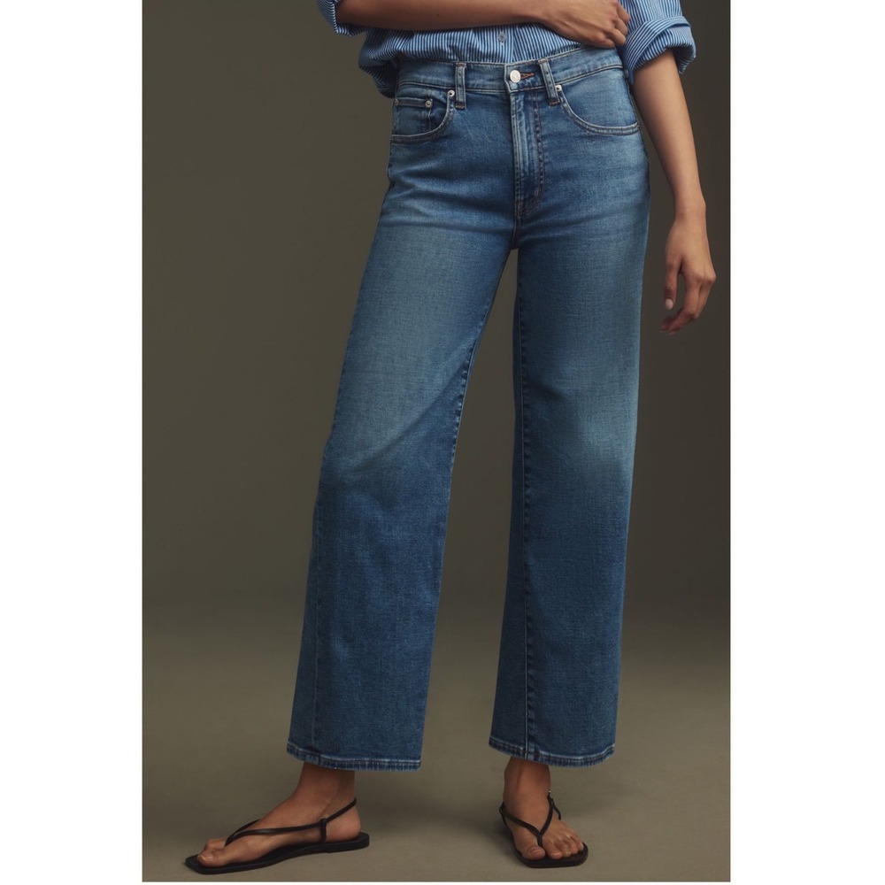 NWOT Anthropologie Edwin Marli Ankle Wide Leg Jeans High Rise Denim Size 27